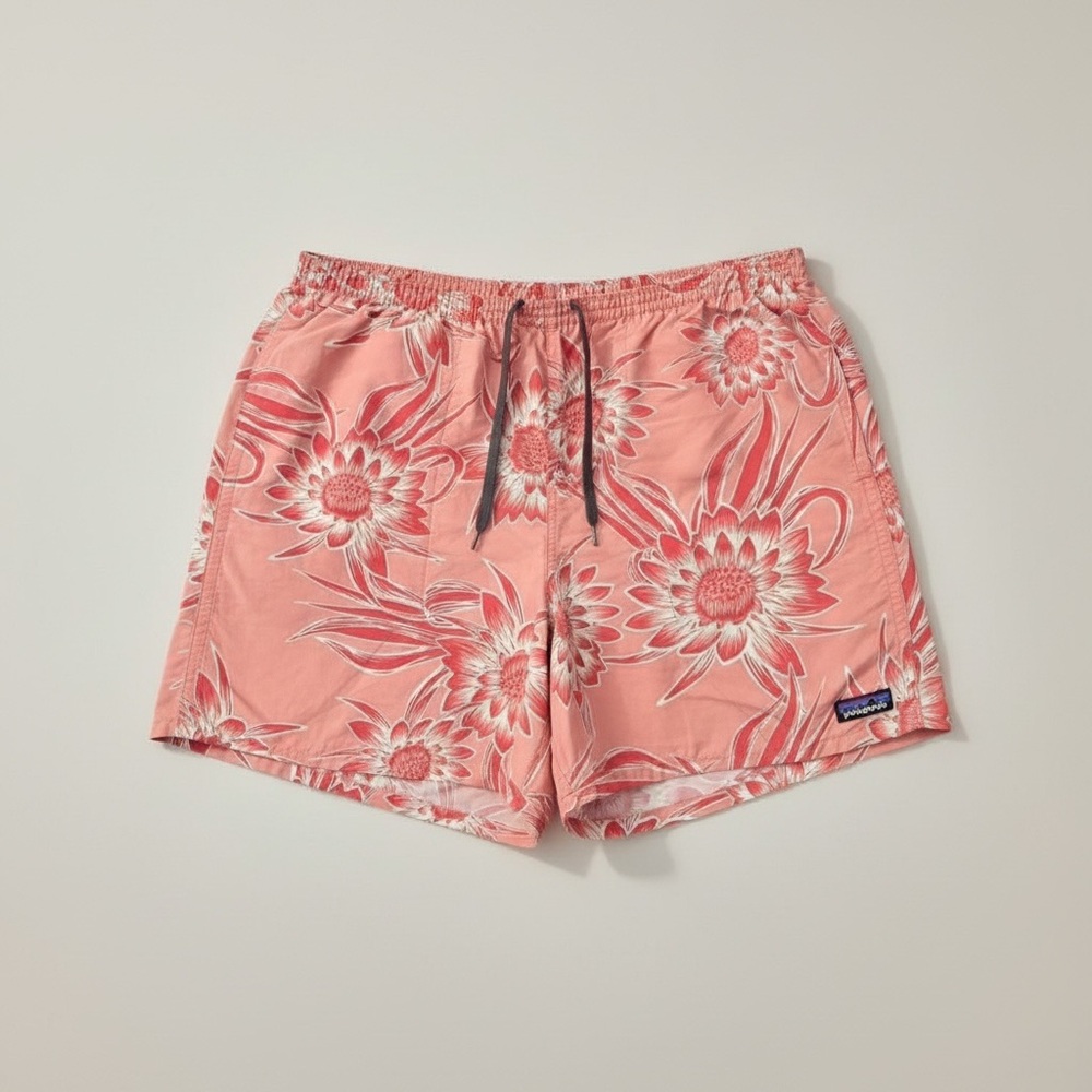 Patagonia Pink Floral Swim Trunks